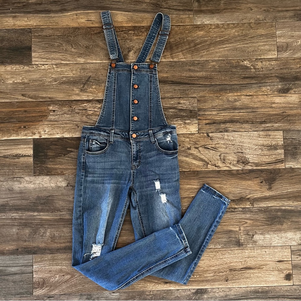 Live Fire Skinny denim overalls size M